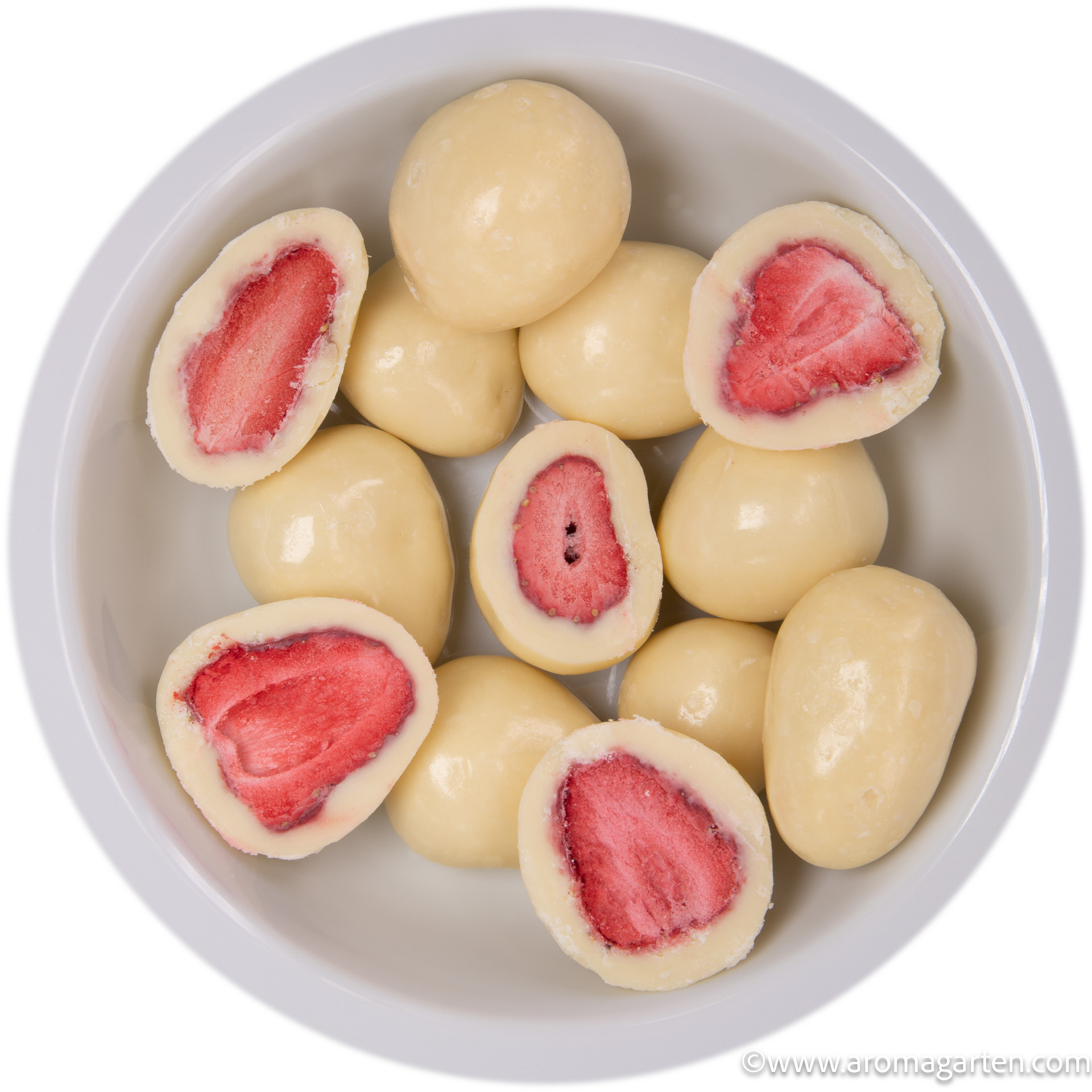 Erdbeeren in weißer Schokolade