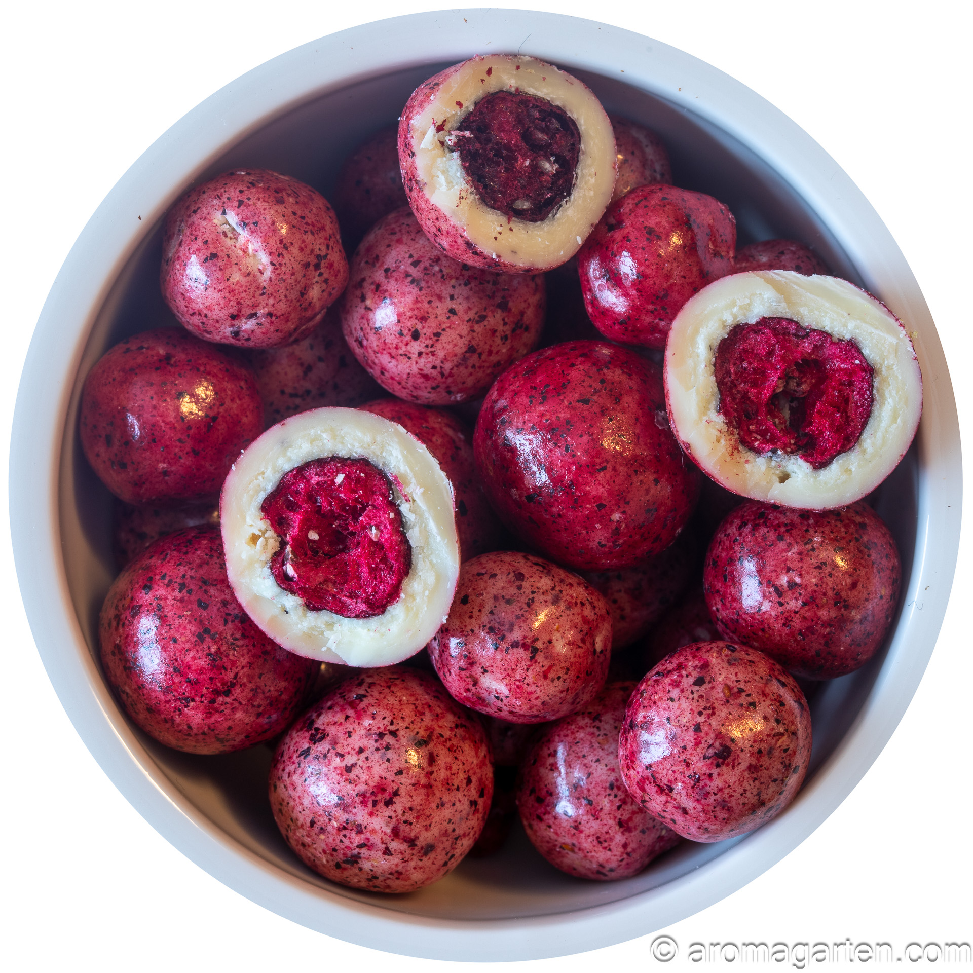 Johannisbeeren in weißer Schokolade